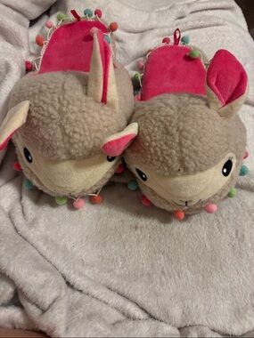 Plush Pink & Cream Bunny Slippers - Cozy Women’s Indoor Slip-Ons